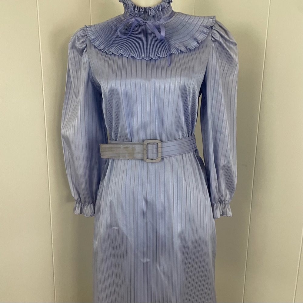 Vintage 70s 80s Smocked Bin‎ Long Sleeve Midi Dress - Picture 7 of 15